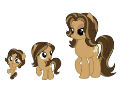 Size: 2732x2048 | Tagged: safe, artist:lunamidnight1998, derpibooru import, oc, oc:pigment design, ponified, earth pony, pony, g4, baby, base used, cute, cutie mark, diaper, digital art, evolution, female, filly, foal, image, mare, ocbetes, older, paper, pencil, png, solo