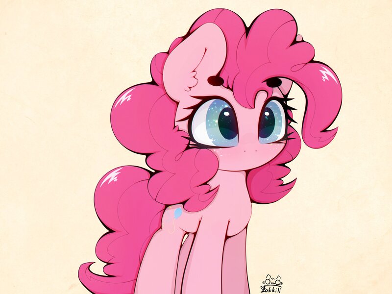 Size: 4000x3000 | Tagged: safe, artist:zokkili, derpibooru import, pinkie pie, earth pony, pony, g4, eye clipping through hair, female, image, jpeg, simple background, solo, solo female