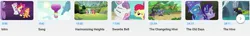 Size: 1249x178 | Tagged: safe, derpibooru import, screencap, apple bloom, pharynx, scootaloo, starlight glimmer, sweetie belle, terramar, trixie, twilight sparkle, g4, cutie mark crusaders, image, jpeg, screenshots, thumbnail, title