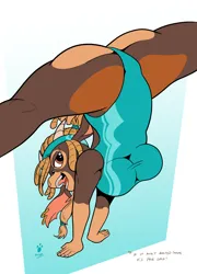 Size: 1426x1981 | Tagged: suggestive, artist:duragan, derpibooru import, anthro, goat, them's fightin' herds, bandana, breasts, community related, ear piercing, earring, facial hair, flexible, flirting, goatee, hairband, handstand, image, jewelry, legs in air, looking at you, older, piercing, png, presenting, shanty (tfh), showing off, splits, spread legs, spreading, stupid sexy shanty, sultry pose, underboob, upside down