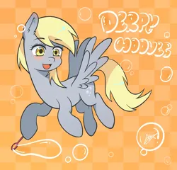 Size: 2058x1978 | Tagged: safe, artist:goldenage2049, derpibooru import, derpy hooves, pegasus, pony, g4, blushing, bubble, bubble blower, checkered background, female, flying, image, mare, png, solo, spread wings, wings