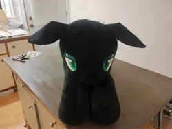 Size: 4080x3072 | Tagged: safe, artist:anonymous, derpibooru import, queen chrysalis, g4, /create/, bald, chrysalis plushie, female, floppy ears, image, incomplete, irl, jpeg, missing horn, photo, plushie, wip