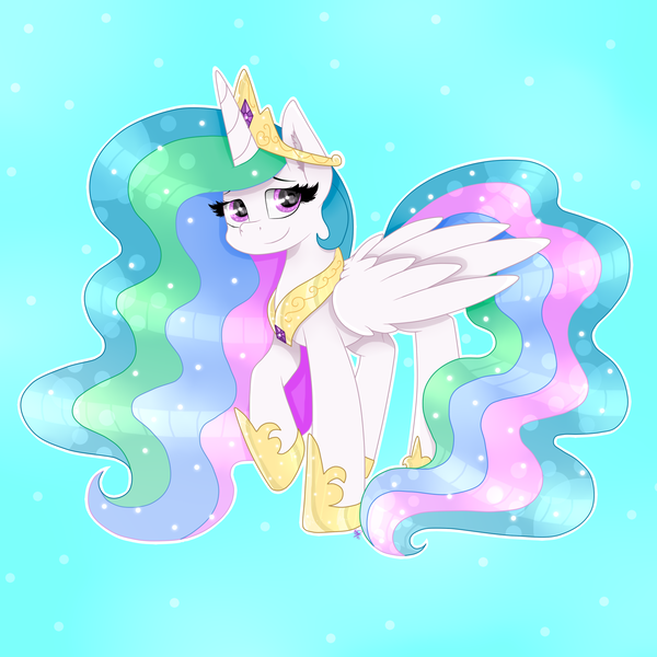 Size: 2000x2000 | Tagged: safe, artist:kathepart, derpibooru import, princess celestia, pony, g4, clothes, crown, cute, cutelestia, ethereal mane, image, jewelry, png, regalia, shoes, solo, starry mane, wings