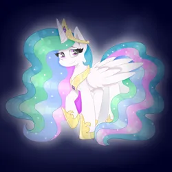 Size: 2000x2000 | Tagged: safe, alternate version, artist:kathepart, derpibooru import, princess celestia, alicorn, g4, celestia's crown, cute, cutelestia, ethereal mane, image, jewelry, png, simple background, solo, starry mane