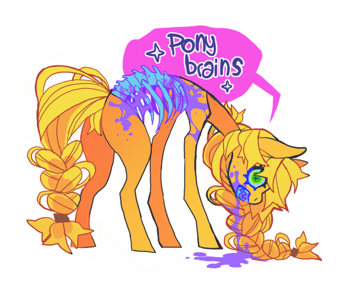 Size: 822x738 | Tagged: grimdark, artist:cutesykill, derpibooru import, applejack, earth pony, pony, undead, zombie, zombie pony, g4, alternate hairstyle, alternate tailstyle, blonde mane, blonde tail, blood, bloody mouth, blue sclera, blue teeth, bone, braid, braided ponytail, braided tail, carnivore, colored blood, colored bones, colored sclera, colored teeth, dialogue, exposed bone, female, green eyes, hair tie, hatless, image, long mane, long tail, looking at you, mare, missing accessory, missing cutie mark, no catchlights, orange coat, png, ponytail, profile, purple blood, ribcage, sharp teeth, simple background, slender, solo, speech bubble, tail, tail tie, teeth, thick eyelashes, thin, tied mane, tied tail, unusual pupils, white background, wide eyes