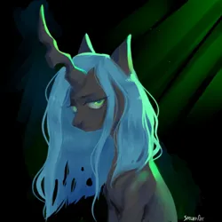 Size: 720x720 | Tagged: safe, artist:saturn cat, derpibooru import, queen chrysalis, changeling, changeling queen, g4, bust, female, image, jpeg, lightning, solo