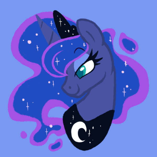 Size: 700x700 | Tagged: safe, artist:paperbagpony, derpibooru import, princess luna, image, mlp fim's fourteenth anniversary, png, sparkles