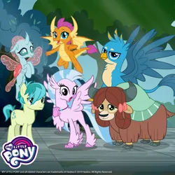 Size: 1080x1080 | Tagged: safe, derpibooru import, gallus, ocellus, sandbar, silverstream, smolder, yona, changeling, dragon, earth pony, gryphon, yak, g4, gameloft, image, jpeg, student six