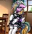 Size: 2590x2832 | Tagged: safe, artist:pridark, derpibooru import, oc, unofficial characters only, semi-anthro, unicorn, clothes, horn, image, latex, latex clothes, latex maid, latex socks, looking at you, maid, png, socks, solo, unicorn oc