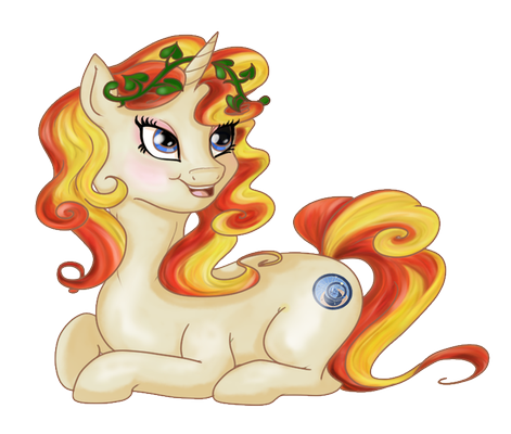 Size: 471x400 | Tagged: safe, artist:cwossie, derpibooru import, oc, oc:miss libussa, unofficial characters only, pony, unicorn, g4, czequestria, female, female oc, horn, image, leaves, leaves in hair, lying down, mare, mare oc, png, pony oc, simple background, solo, transparent background, unicorn oc