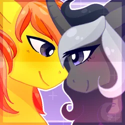 Size: 500x500 | Tagged: safe, artist:amiicommissions, derpibooru import, oc, oc:erica, oc:sunny day, unofficial characters only, pony, unicorn, female, horn, image, male, mare, png, stallion