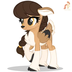 Size: 3468x3468 | Tagged: safe, artist:r4hucksake, derpibooru import, oc, oc:hawthorn, unofficial characters only, deer, deer pony, original species, peryton, braid, chest fluff, cloven hooves, cute, female, image, ocbetes, png, simple background, solo, transparent background, unshorn fetlocks