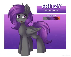 Size: 2800x2240 | Tagged: safe, alternate version, artist:madelinne, derpibooru import, oc, oc:fritzy, unofficial characters only, pegasus, pony, female, image, mare, png, purple eyes, purple hair, reference sheet