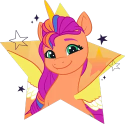 Size: 1501x1489 | Tagged: safe, derpibooru import, official, sunny starscout, alicorn, pony, g5, my little pony: a new generation, female, image, mane stripe sunny, mare, png, race swap, simple background, solo, sunnycorn, transparent background