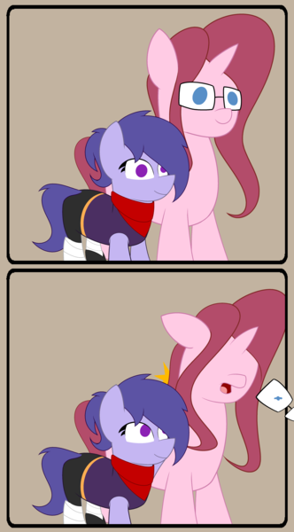 Size: 3468x6272 | Tagged: safe, artist:izzy64, derpibooru import, oc, oc:lucky day, oc:mission report, earth pony, pony, unicorn, earth pony oc, glasses, horn, image, png, unicorn oc