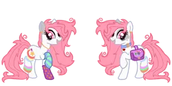 Size: 1000x500 | Tagged: safe, artist:lastunicorn666, derpibooru import, oc, oc:stickerpet, earth pony, pony, bag, clothes, fangs, female, image, mare, png, saddle bag, simple background, socks, solo, transparent background