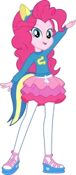 Size: 2132x4905 | Tagged: safe, artist:octosquish7260, derpibooru import, pinkie pie, human, equestria girls, g4, clothes, eqg promo pose set, female, image, png, rah rah skirt, sandals, simple background, skirt, solo, standing, sweater, teenager, tights, transparent background, wondercolt ears, wondercolts