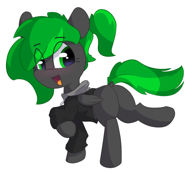 Size: 2074x1884 | Tagged: safe, artist:solarhors, derpibooru import, oc, oc:bytewave, unofficial characters only, pegasus, pony, blushing, butt, clothes, dock, eye clipping through hair, eyebrows, eyebrows visible through hair, female, filly, foal, hoodie, image, looking at you, looking back, looking back at you, open mouth, plot, png, ponytail, raised hoof, raised leg, rule 63, signature, simple background, solo, tail, transparent background