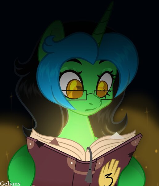 Size: 1758x2048 | Tagged: safe, artist:gelians, ponerpics import, oc, unofficial characters only, pony, book, female, glasses, image, jpeg, mare