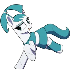 Size: 2000x2000 | Tagged: safe, artist:maretian, derpibooru import, ponified, earth pony, pony, robot, robot pony, g4, female, image, jenny wakeman, lidded eyes, mare, my life as a teenage robot, open mouth, pigtails, png, simple background, solo, solo female, transparent background, twintails