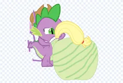 Size: 842x571 | Tagged: suggestive, derpibooru import, applejack, spike, dragon, female, image, male, png, preyjack, ship:applespike, shipping, straight, vore