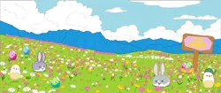 Size: 11771x4930 | Tagged: safe, derpibooru import, official, bird, rabbit, g5, my little pony: make your mark, .ai available, animal, cloud, day, english, g5 brand assets, image, meadow, mountain, mountain range, no pony, outdoors, png, scenery, sky, vector