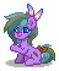 Size: 192x232 | Tagged: safe, derpibooru import, oc, oc:wetland bough, unofficial characters only, earth pony, pony, pony town, g4, blue eyes, bow, cyan hair, cyan mane, cyan tail, digital art, earth pony oc, female, image, male to female, mare, pixel art, png, pride, pride flag, purple coat, raised hoof, rule 63, simple background, sitting, solo, tail, tail bow, trans female, transgender, transgender oc, transgender pride flag, transparent background