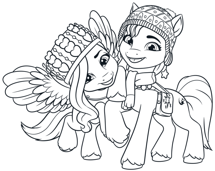 Size: 5950x4749 | Tagged: safe, derpibooru import, official, pipp petals, sunny starscout, earth pony, pegasus, pony, g5, my little pony: make your mark, .ai available, duo, duo female, female, g5 brand assets, image, mare, png, simple background, transparent background, vector, winter wishday