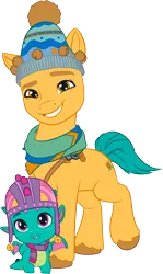 Size: 3101x5190 | Tagged: safe, derpibooru import, official, hitch trailblazer, sparky sparkeroni, dragon, earth pony, pony, g5, my little pony: make your mark, .ai available, duo, duo male, g5 brand assets, image, male, png, simple background, stallion, transparent background, vector, winter wishday