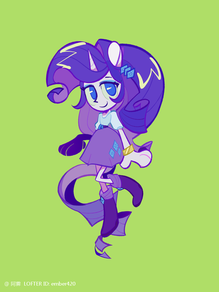 Size: 750x1001 | Tagged: safe, artist:ember420, derpibooru import, rarity, equestria girls, g4, green background, image, png, simple background, solo