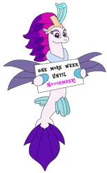 Size: 1981x3204 | Tagged: safe, artist:supahdonarudo, derpibooru import, queen novo, seapony (g4), g4, my little pony: the movie, holding, image, png, sign, simple background, transparent background