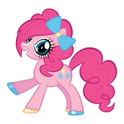 Size: 2048x2048 | Tagged: safe, artist:dreamscreep, derpibooru import, edit, pinkie pie, earth pony, pony, bow, eyeshadow, gyaru, hair bow, hoof polish, hooves, image, lipstick, makeup, makeup edit, png, polka dots, simple background, solo, white background, yamanba