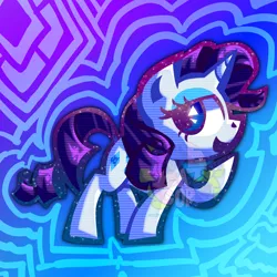 Size: 3840x3840 | Tagged: safe, artist:endercatcore, derpibooru import, rarity, pony, unicorn, abstract background, gradient lineart, horn, image, png, solo