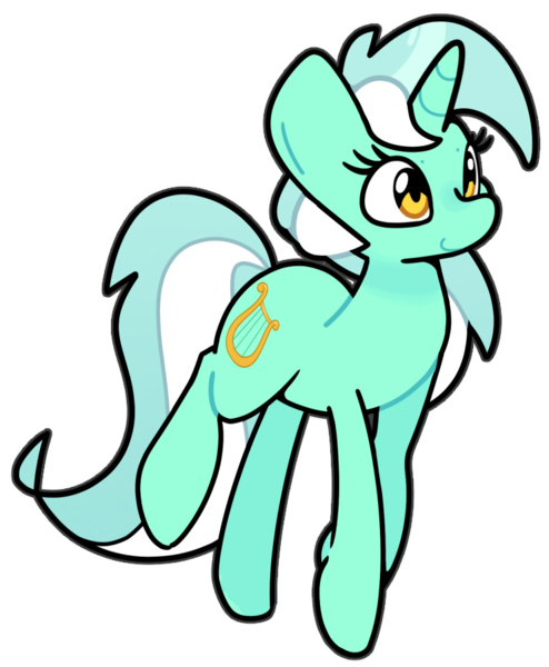 Size: 741x900 | Tagged: safe, artist:kindakismet, derpibooru import, lyra heartstrings, pony, unicorn, g4, horn, image, png, simple background, smiling, solo, transparent background