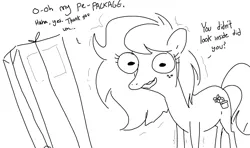 Size: 1334x790 | Tagged: safe, artist:tjpones, derpibooru import, wallflower blush, earth pony, pony, equestria girls, g4, black and white, dialogue, equestria girls-ified, female, grayscale, image, mare, monochrome, nervous, png, shivering, simple background, solo, white background