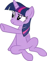 Size: 4579x5914 | Tagged: safe, artist:inmoralidadtolerable, derpibooru import, edit, twilight sparkle, twilight sparkle (alicorn), alicorn, pony, g4, belly, featureless crotch, female, image, mare, png, pointing, ponies sitting like humans, simple background, sitting, smiling, solo, transparent background, underhoof