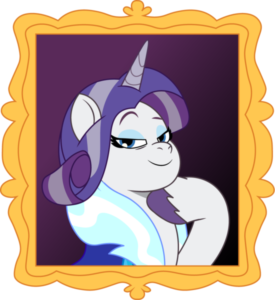 Size: 931x1015 | Tagged: safe, artist:prixy05, derpibooru import, rarity, pony, unicorn, g4, g5, my little pony: tell your tale, bust, framed picture, g4 to g5, generation leap, horn, image, older, older rarity, picture frame, png, portrait, simple background, solo, transparent background, vector