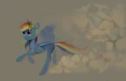 Size: 1240x805 | Tagged: safe, artist:dearmary, derpibooru import, rainbow dash, pegasus, pony, g4, cloud, female, flying, image, jpeg, mare, solo