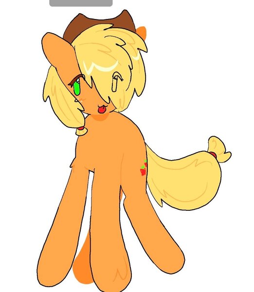 Size: 963x1107 | Tagged: safe, artist:poniesinmyhead, derpibooru import, applejack, earth pony, pony, g4, cute, image, jackabetes, jpeg, simple background, solo, white background