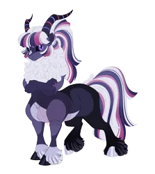 Size: 4947x5557 | Tagged: safe, artist:gigason, derpibooru import, oc, oc:kheiron, unofficial characters only, centaur, taur, g4, absurd resolution, adoptable, bangs, black sclera, chest fluff, claws, coat markings, colored, colored arms, colored belly, colored chest fluff, colored claws, colored fetlocks, colored hooves, colored horns, colored legs, colored pinnae, colored pupils, colored sclera, crossed arms, ear fluff, elbow fluff, eye clipping through hair, facial markings, flat colors, frown, gradient hair, gradient horns, gradient tail, hooves, horns, image, interspecies offspring, leg markings, long hair, long tail, looking back, mismatched hooves, multicolored hair, multicolored hooves, multicolored tail, nonbinary, nonbinary oc, obtrusive watermark, offspring, pale belly, parent:lord tirek, parent:twilight sparkle, parents:twirek, png, ponytail, purple eyes, purple fur, purple hooves, raised leg, red pupils, shiny hooves, sidebangs, simple background, snip (coat marking), socks (coat marking), solo, standing, standing on three hooves, straight hair, straight tail, striped horns, tail, three quarter view, tied hair, transparent background, unshorn fetlocks, wall of tags, watermark