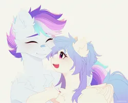 Size: 2459x1979 | Tagged: safe, derpibooru import, oc, oc:bubble beat, oc:pony hawk, unofficial characters only, pony, bandage, bandaid, bandaid on nose, blushing, chest fluff, couple, cute, duo, duo male and female, ear fluff, female, freckles, happy, image, jpeg, male, shipping