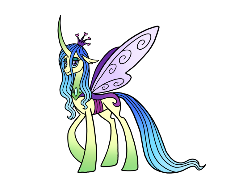 Size: 4090x3068 | Tagged: safe, artist:melspyrose, derpibooru import, queen chrysalis, changedling, changeling, g4, changedling queen, female, image, png, purified chrysalis, reformed, reformed villain, simple background, solo, solo female, transparent background