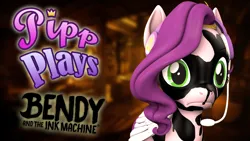 Size: 1920x1080 | Tagged: safe, artist:pika-robo, derpibooru import, pipp petals, pegasus, pony, series:pipp plays, g4, g5, 3d, bendy and the ink machine, covered in ink, fake thumbnail, female, frown, g5 to g4, gamer pipp, gaming headset, generation leap, headset, image, ink, let's play, mare, messy, png, source filmmaker, splatoon 3, youtube thumbnail