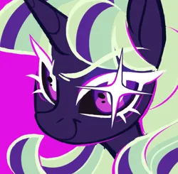 Size: 1913x1872 | Tagged: safe, artist:crimmharmony, derpibooru import, starlight glimmer, pony, g4, bust, colored sclera, image, looking at you, png, portrait, saturated, smiling, smiling at you