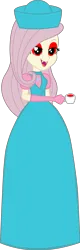 Size: 1138x3549 | Tagged: semi-grimdark, artist:cartoonmasterv3, derpibooru import, fluttershy, human, undead, vampire, equestria girls, g4, blood, british, clothes, cup, dress, gown, image, long dress, long skirt, png, skirt, solo, teacup, vector