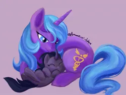 Size: 1600x1200 | Tagged: safe, artist:amanecerlobo, derpibooru import, idw, king sombra, radiant hope, pony, unicorn, g4, female, foal, horn, image, jpeg, male, offspring, parent:king sombra, parent:radiant hope, parents:hopebra, ship:hopebra, shipping, straight