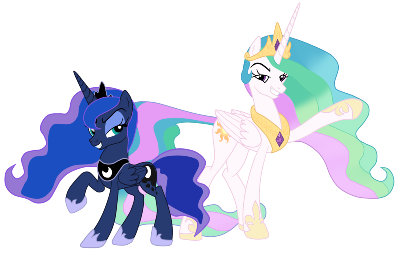 Size: 3800x2502 | Tagged: safe, artist:gmaplay, derpibooru import, princess celestia, princess luna, alicorn, pony, between dark and dawn, g4, season 9, spoiler:s09, female, image, png, royal sisters, siblings, sisters, solo