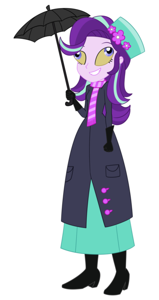 Size: 2000x3765 | Tagged: safe, artist:cartoonmasterv3, artist:nie-martw-sie-o-mnie, derpibooru import, starlight glimmer, human, equestria girls, g4, clothes, costume, dress, halloween, halloween 2024, halloween costume, holiday, humanized, image, long dress, long skirt, mary poppins, png, skirt