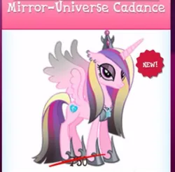 Size: 509x501 | Tagged: safe, derpibooru import, princess cadance, alicorn, g4, gameloft, goth, image, jpeg, mirror universe