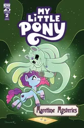 Size: 2063x3131 | Tagged: safe, artist:shauna j. grant, derpibooru import, idw, official, unnamed character, ghost, ghost pony, pony, undead, unicorn, g5, my little pony: tell your tale, spoiler:comic, spoiler:g5, spoiler:g5comic, board game, comic, comic cover, cover, cover art, female, horn, image, magic, mare, maretime mysteries #2, misty brightdawn, my little pony logo, my little pony: maretime mysteries, official comic, png, raneigh, rebirth misty